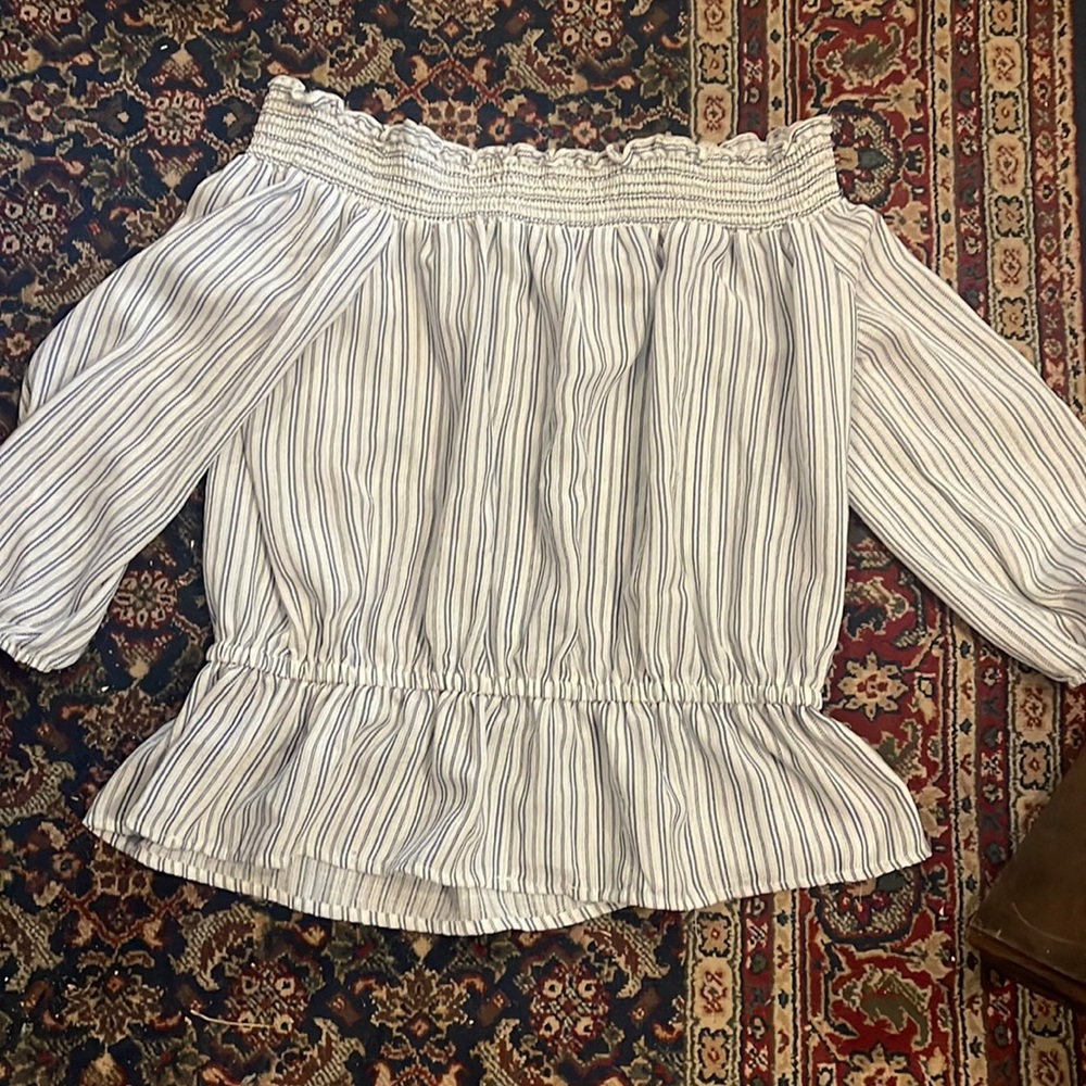 MOD blue and white stripped shirt